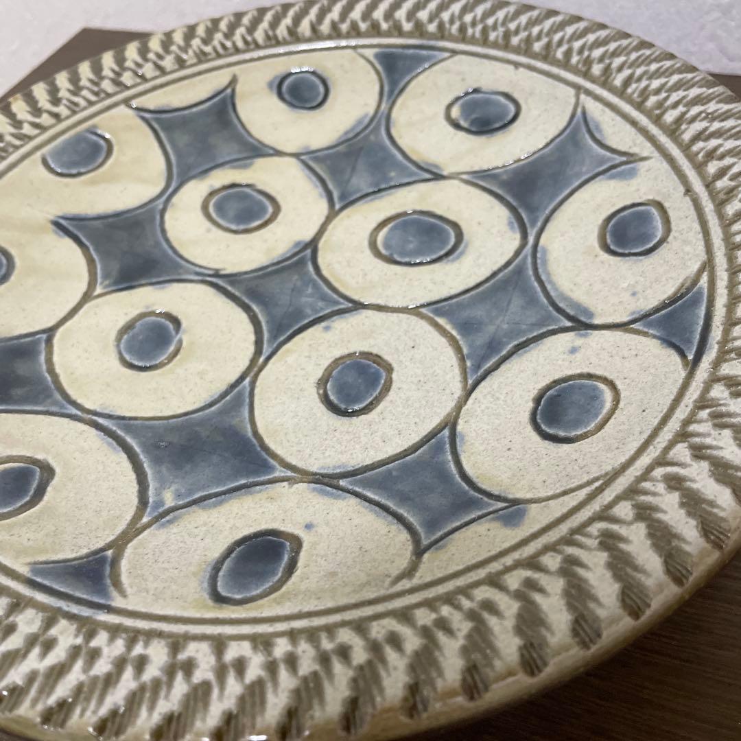 【新品未使用】陶藝玉城さん 8寸皿 民藝 やちむん