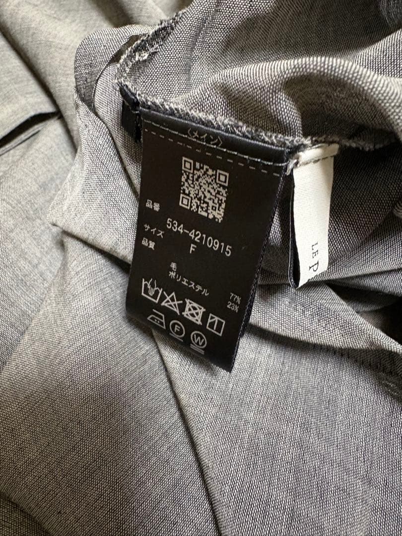 LE PHIL ルフィル シアーウールローンハイネックブラウス チャコール