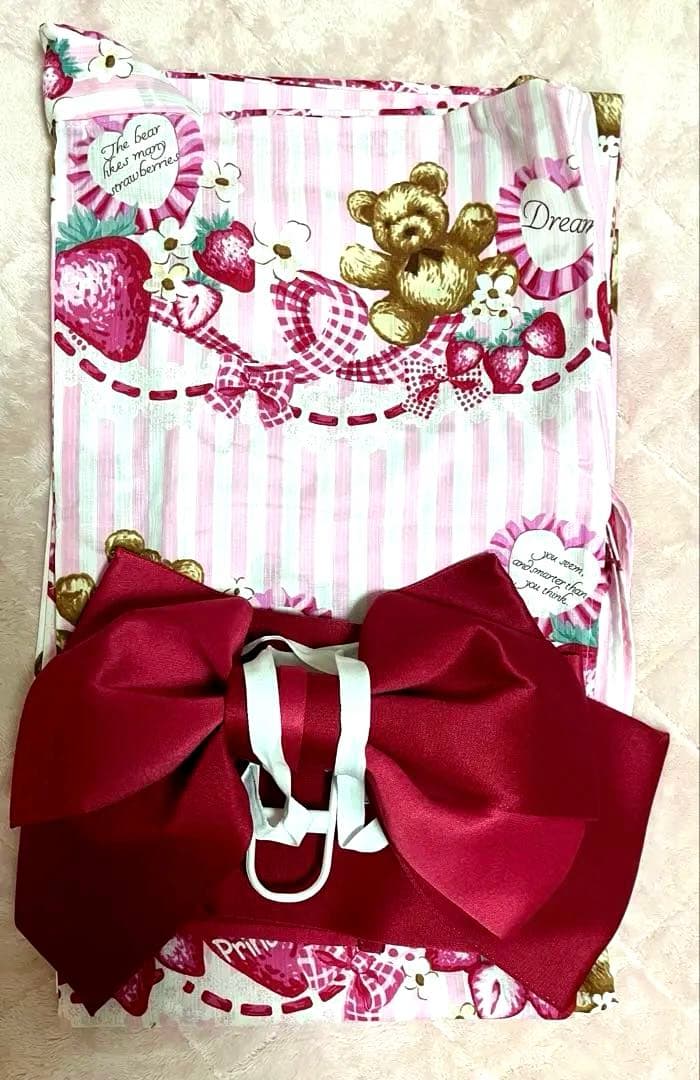 DearMyLove夢展望＊くまストロベリーの浴衣・帯セット ロリータ 量産型