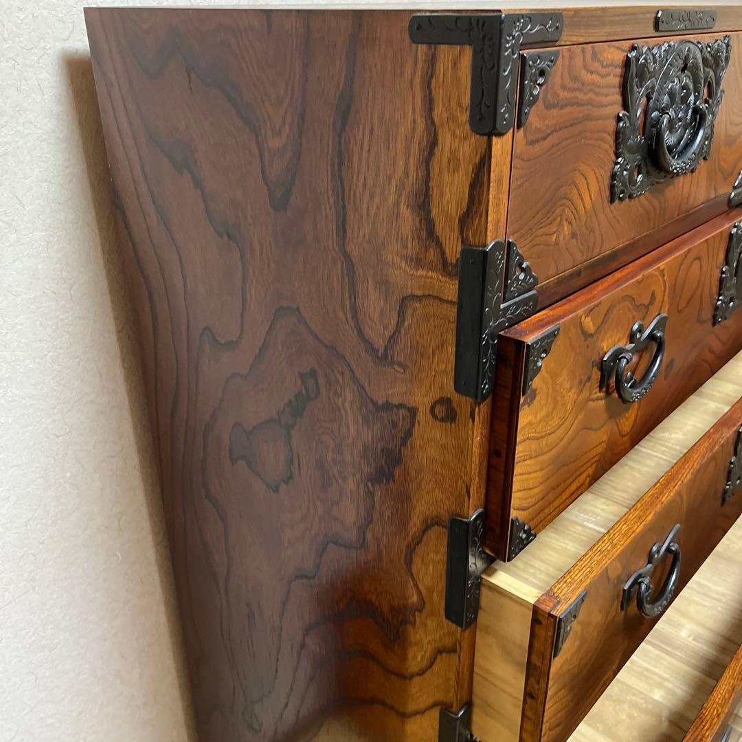 岩屋堂整理箪笥 和風木製タンス 105cm x 45cm x 115cm