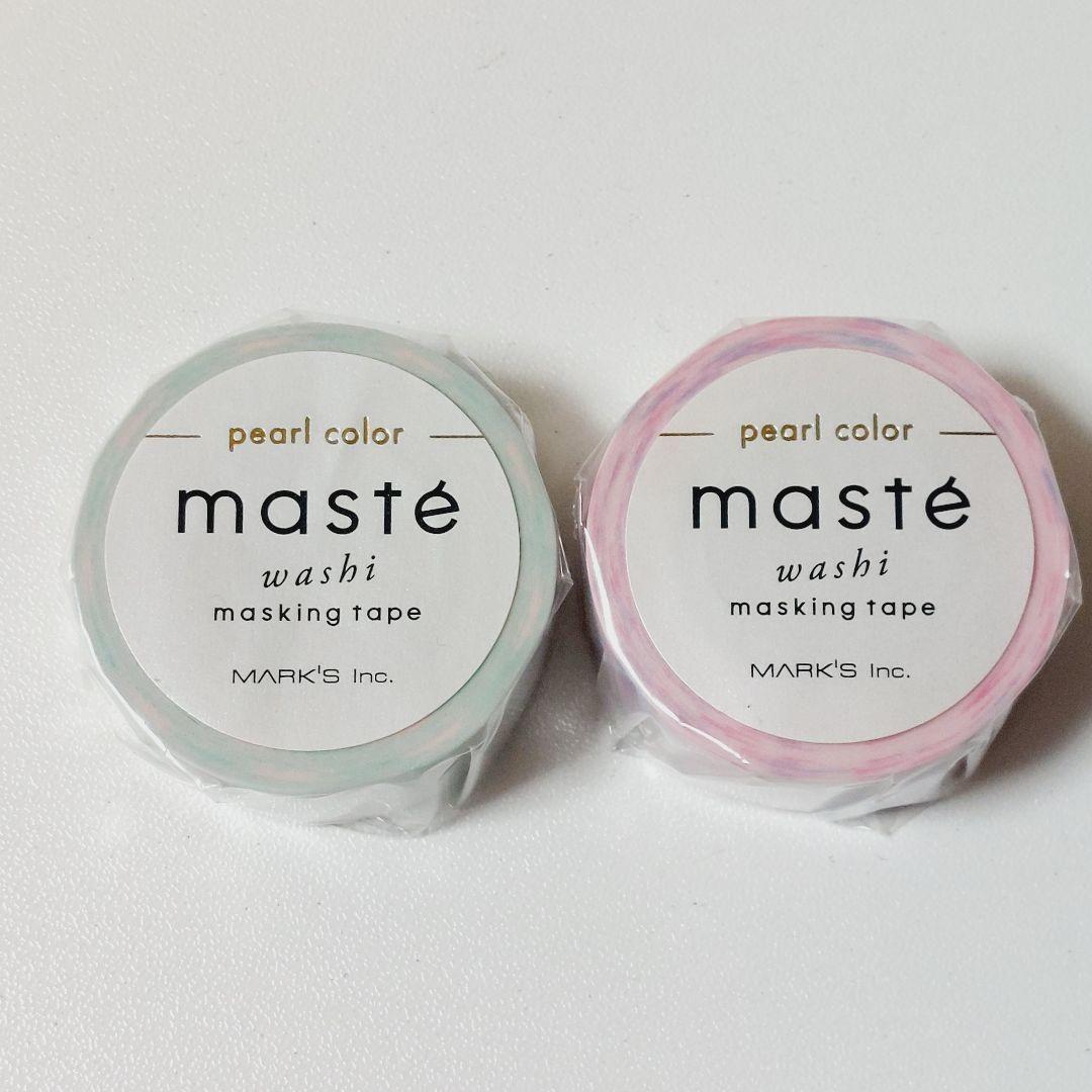 【新品】マスキングテープ　maste　パール　ストライプ　ハートコンフェッティ