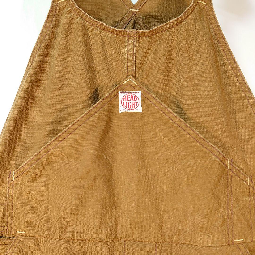 HEAD LIGHT 13oz ブラウンダック オーバーオール 32×32