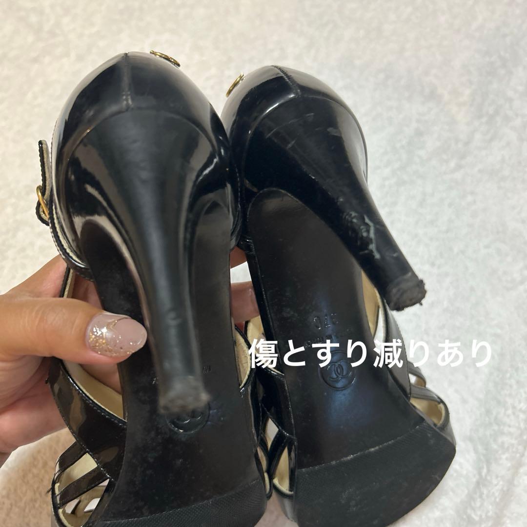 CHANEL シャネル サンダル パンプス ココマーク ブラック 黒 無地