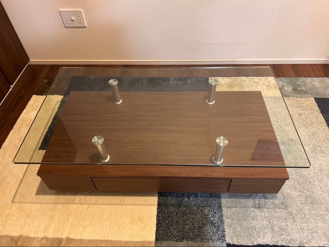 ＊最終値下げ中!!!≪送料込み≫ニトリ　ガラステーブル　センターテーブル