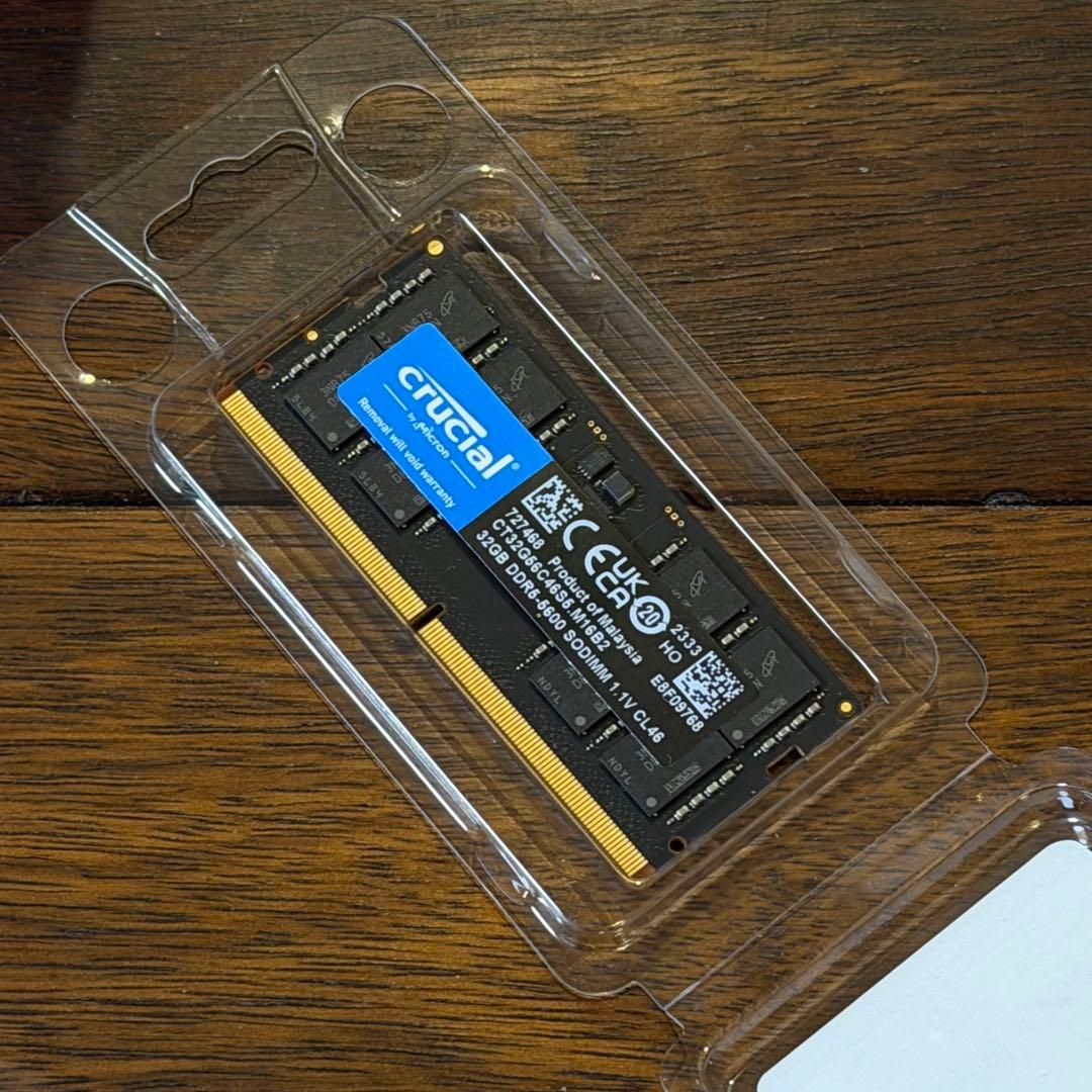 Crucial 32GB DDR5-5600 SO-DIMM メモリー　1枚
