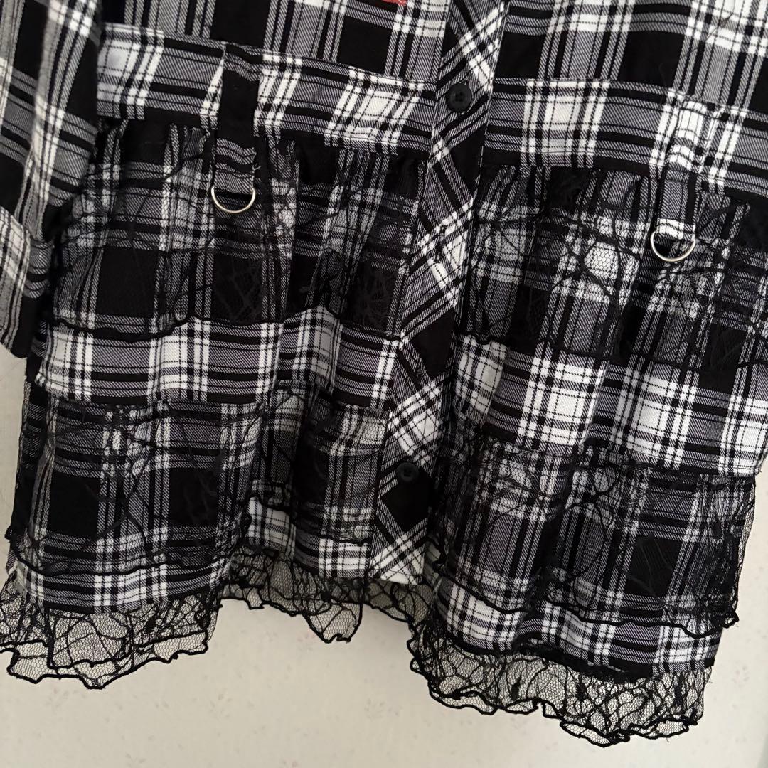 チェック柄ミニワンピース 長袖 マッドパンク　MADPUNKS