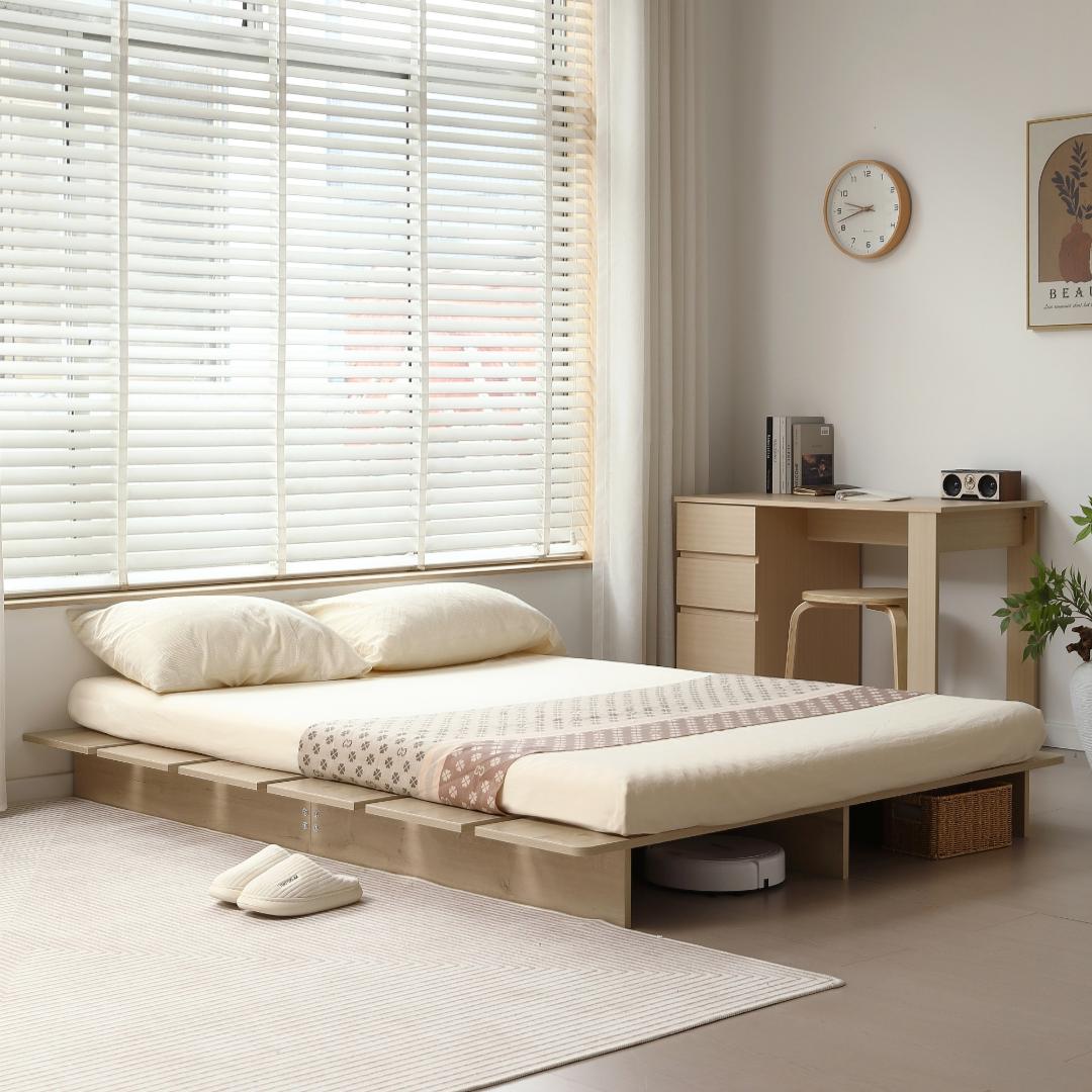 超人気！【S・幅120cm】ベッド ローベッド ステージベッド　NATURAL