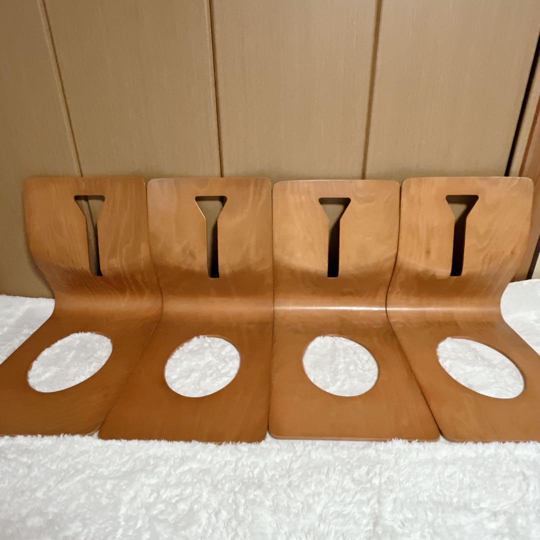 木製座椅子　板　4脚セット　曲げ木　おしゃれ　デザイン