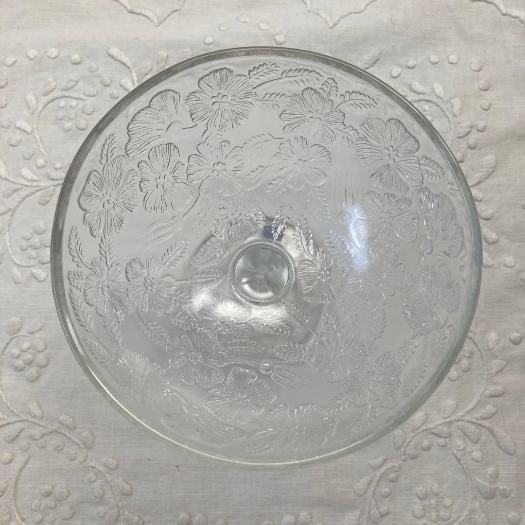 AZ174 ARABIA社 アラビアクリスタル　お花柄エンボスガラスのコンポート