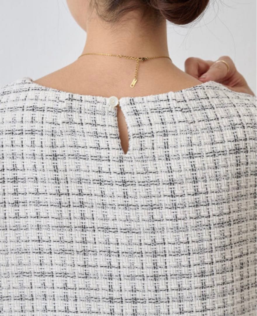 新品未使用✳︎BEARDSLEY✳︎ツイードコンビプルオーバー✳︎レイヤード風