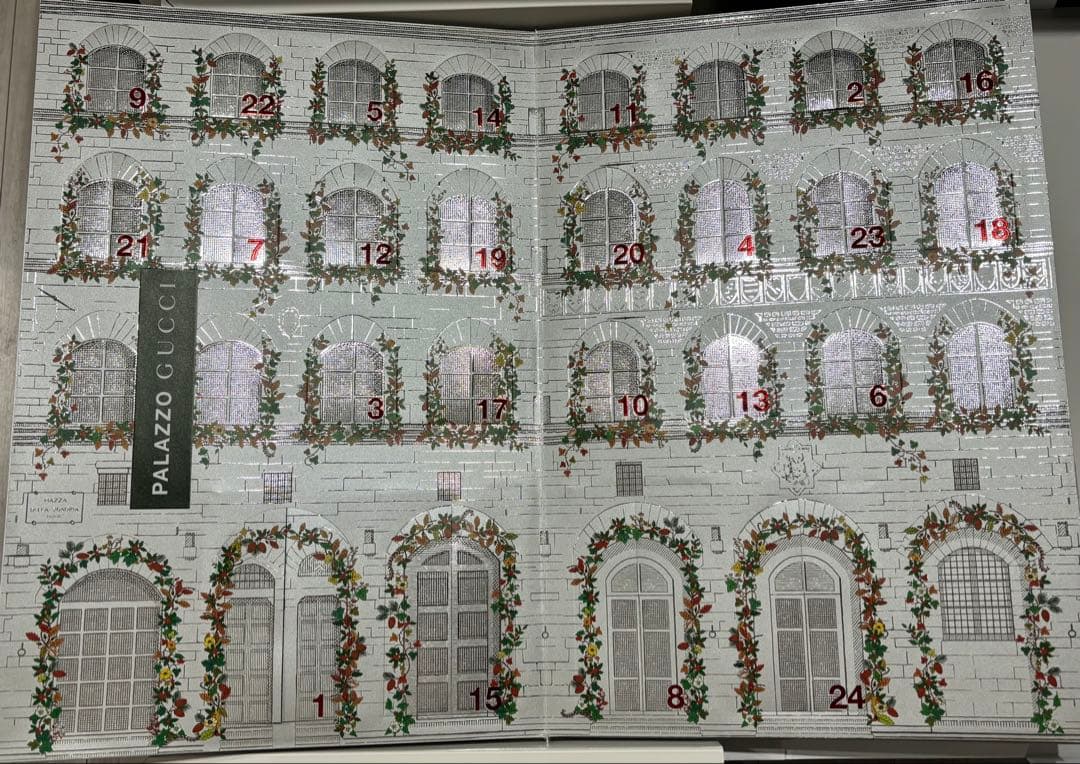 GUCCIのアドベントカレンダーです 2ヶ所開けて中身確認しました。