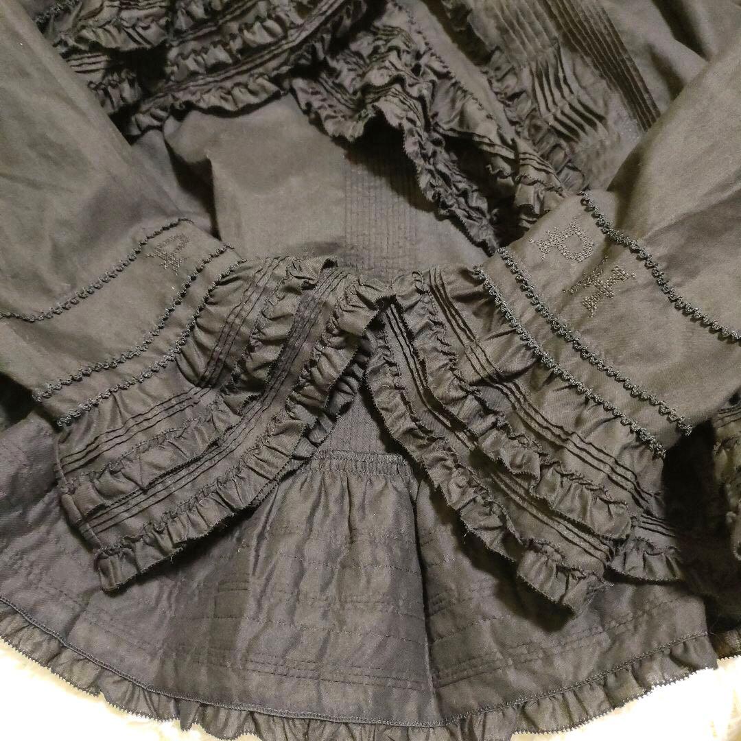 【24年】美品 PINK HOUSE リボンモチーフ使いフリルオーバーブラウス