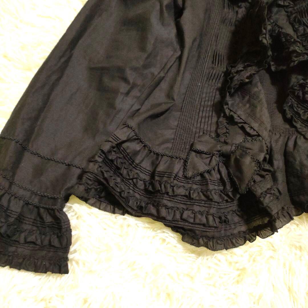 【24年】美品 PINK HOUSE リボンモチーフ使いフリルオーバーブラウス