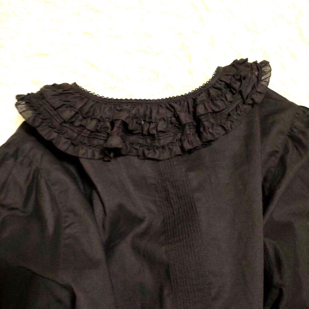 【24年】美品 PINK HOUSE リボンモチーフ使いフリルオーバーブラウス