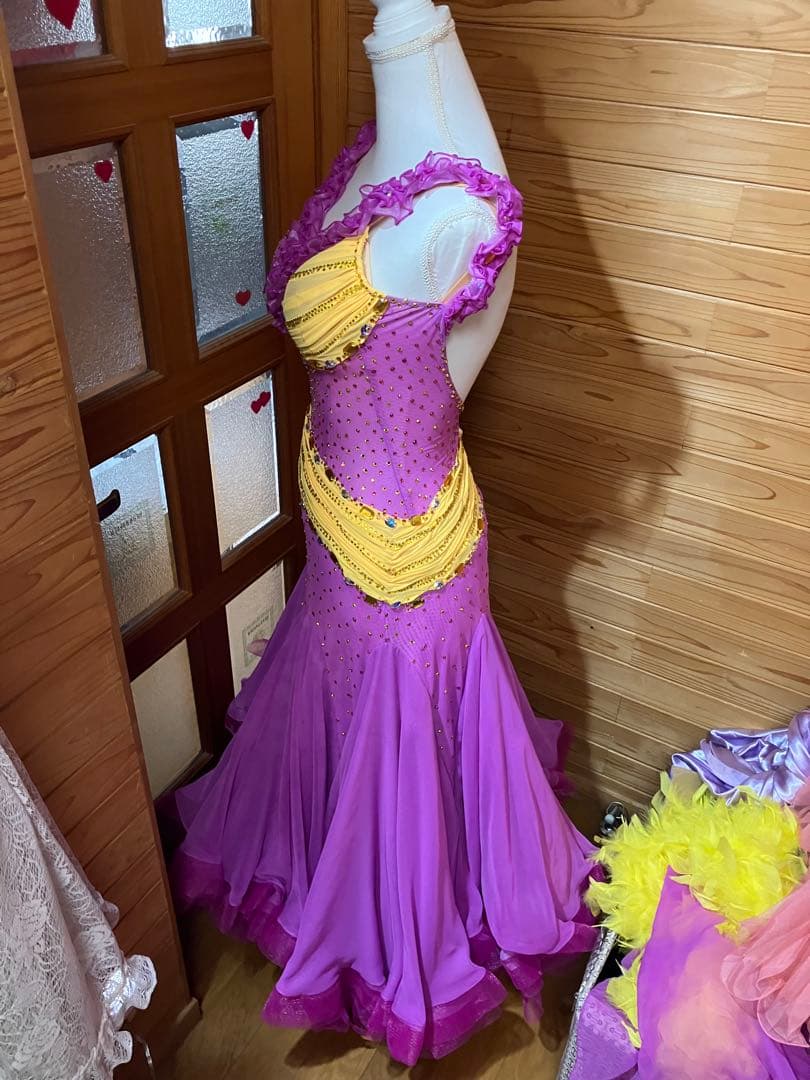 社交ダンスドレス 黄色と可愛いピンク