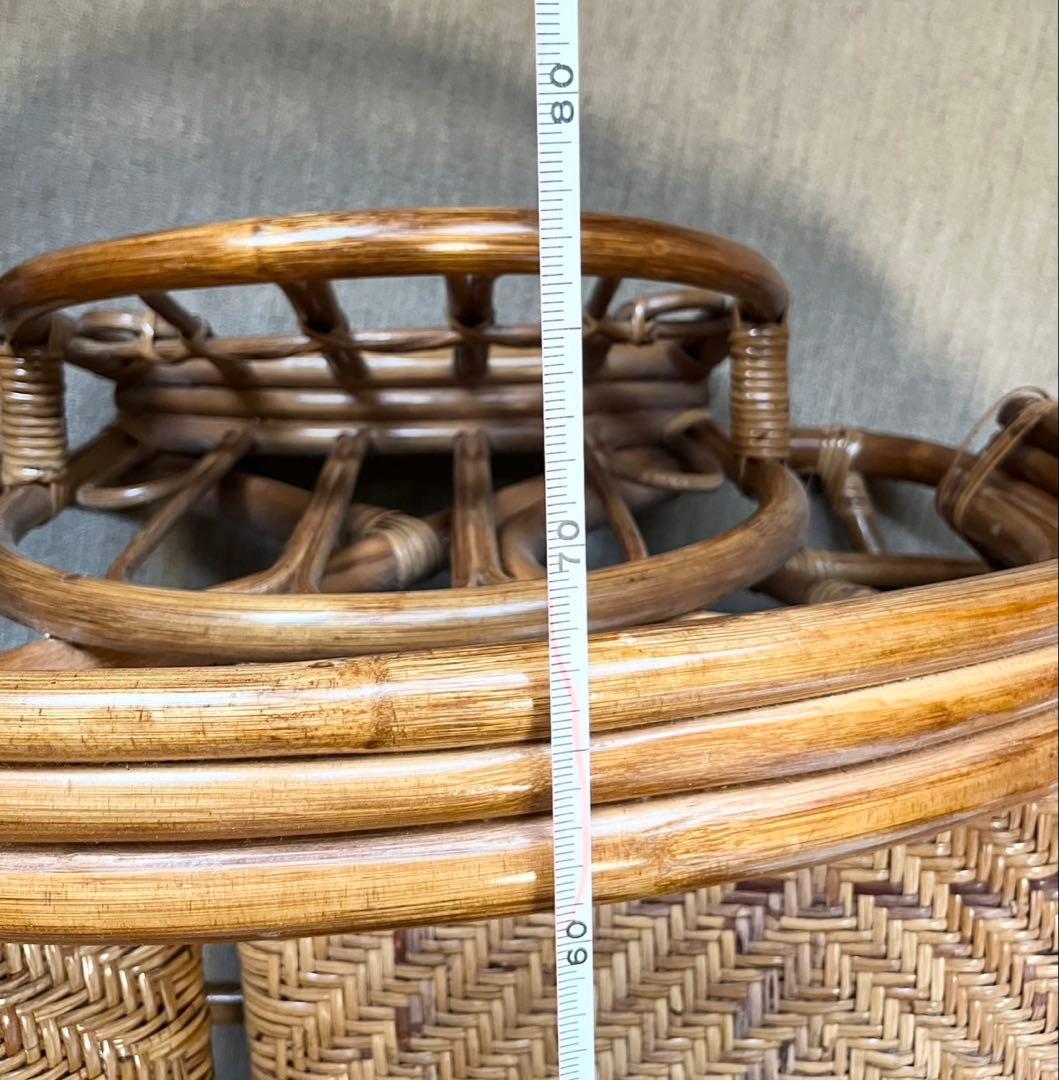 ラタン リクライニングチェア 足置き付き