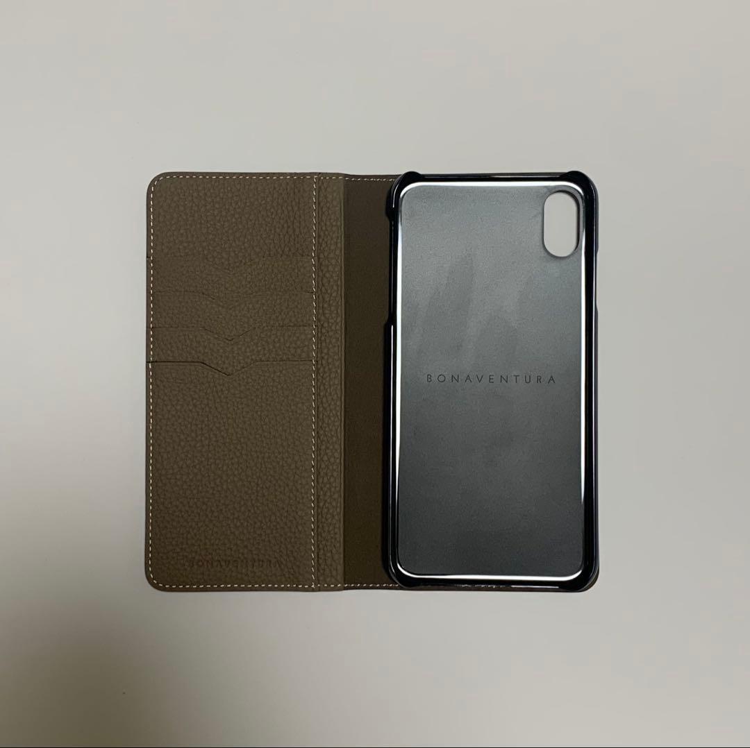 ボナベンチュラ iPhone XS Max 手帳型ケース エトゥープ 新品未使用