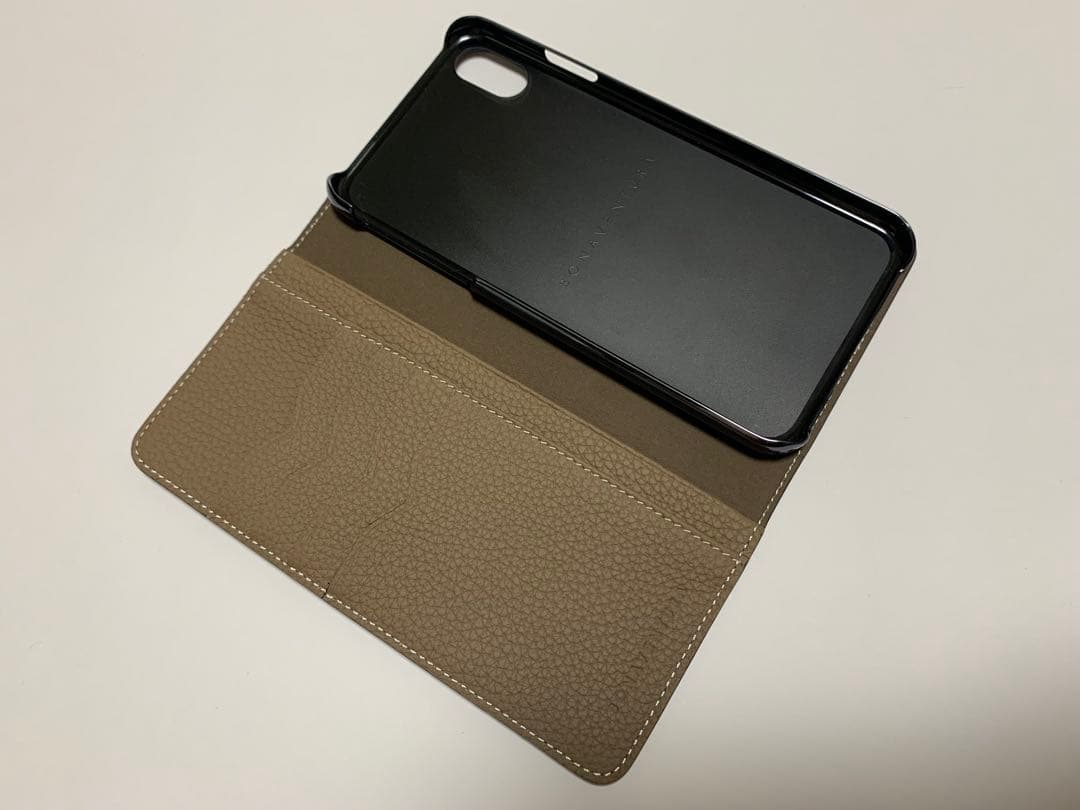 ボナベンチュラ iPhone XS Max 手帳型ケース エトゥープ 新品未使用