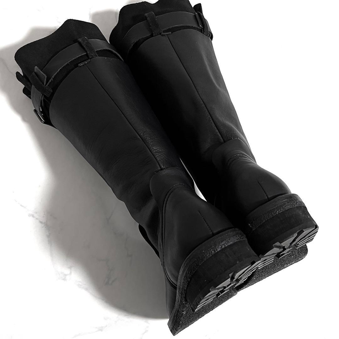 ZUCCA ロングブーツ エンジニア ベルト 黒 ブラック 本革 レザー Y2K