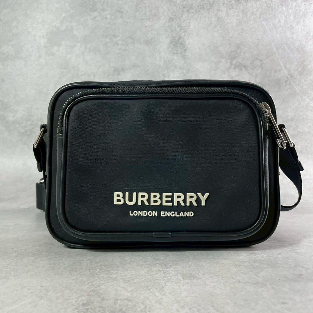 【大人気】BURBERRY ボディバッグ クロスボディ ウエストポーチ ロゴ 黒