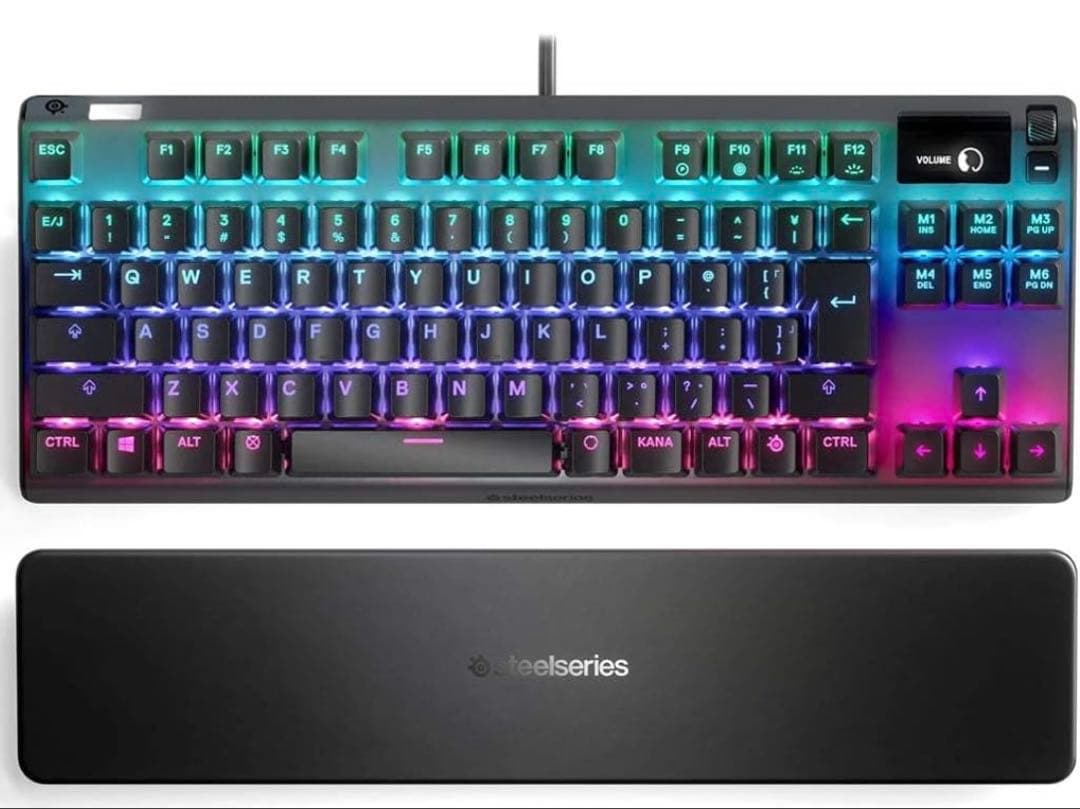 SteelSeries ゲーミングキーボード テンキーレス 青軸有線