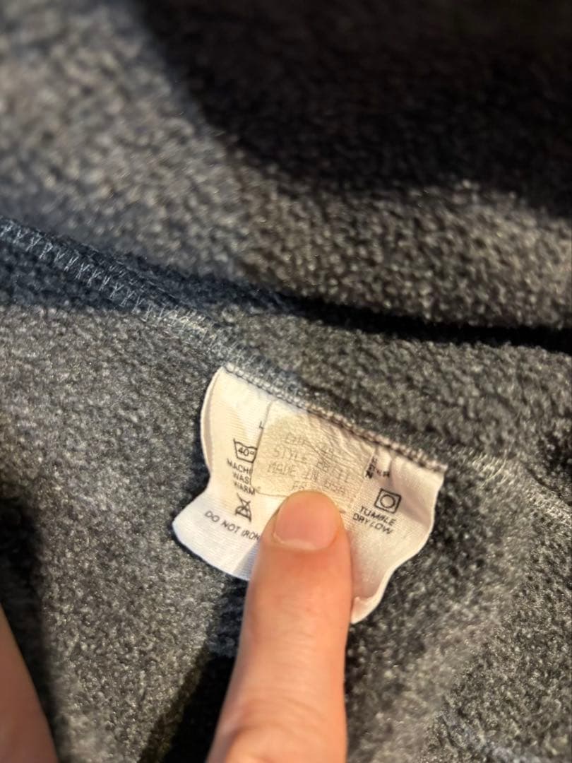 241 USA製 Patagonia フリースライナーグレー×レッド Lサイズ相