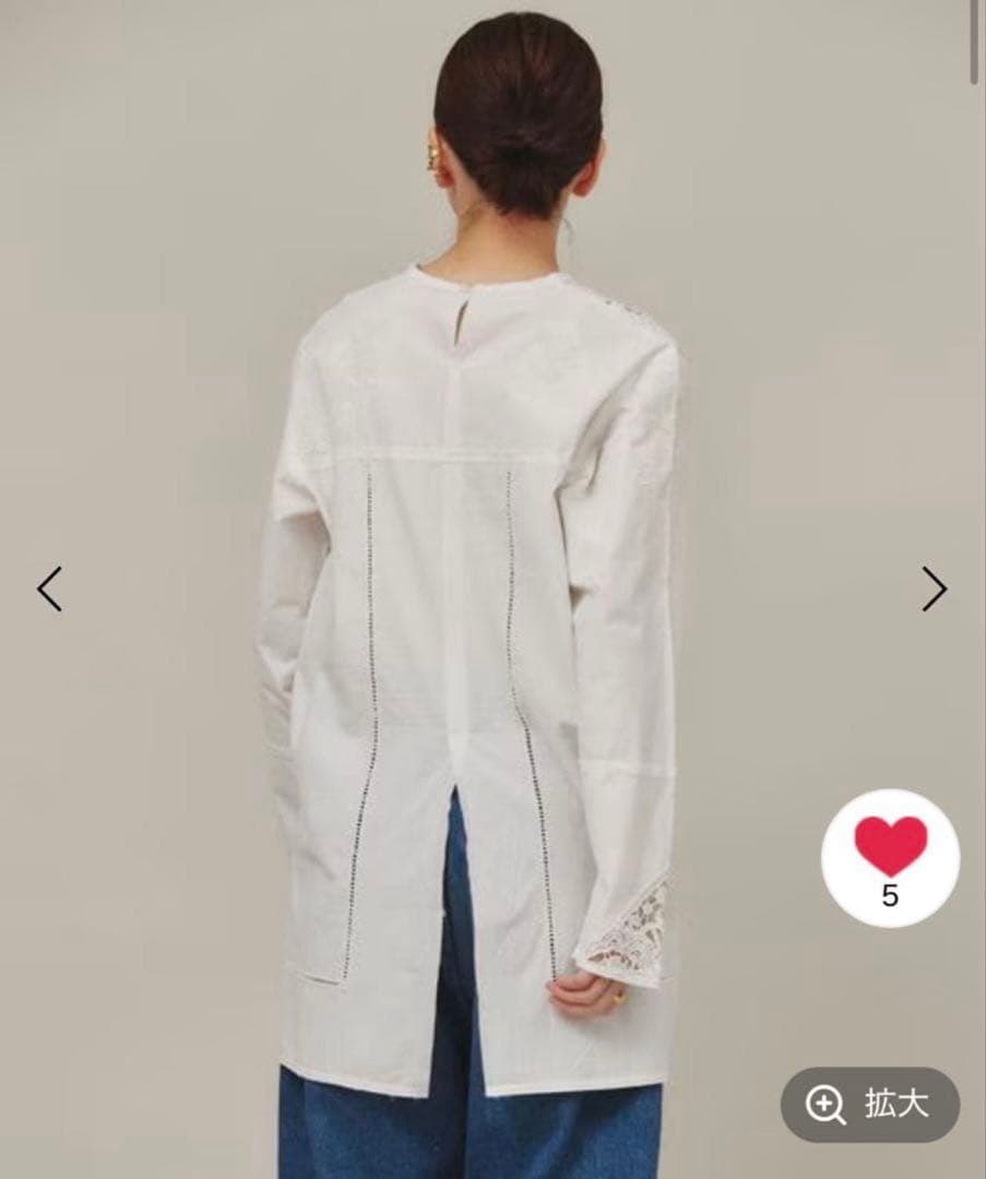 Curensology コットンバテンレースブラウス