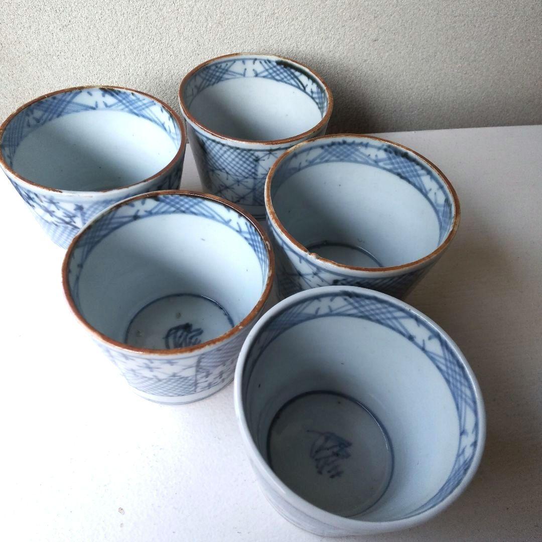 市松文 蕎麦猪口 蕎麦ちょこ そば猪口 ５客