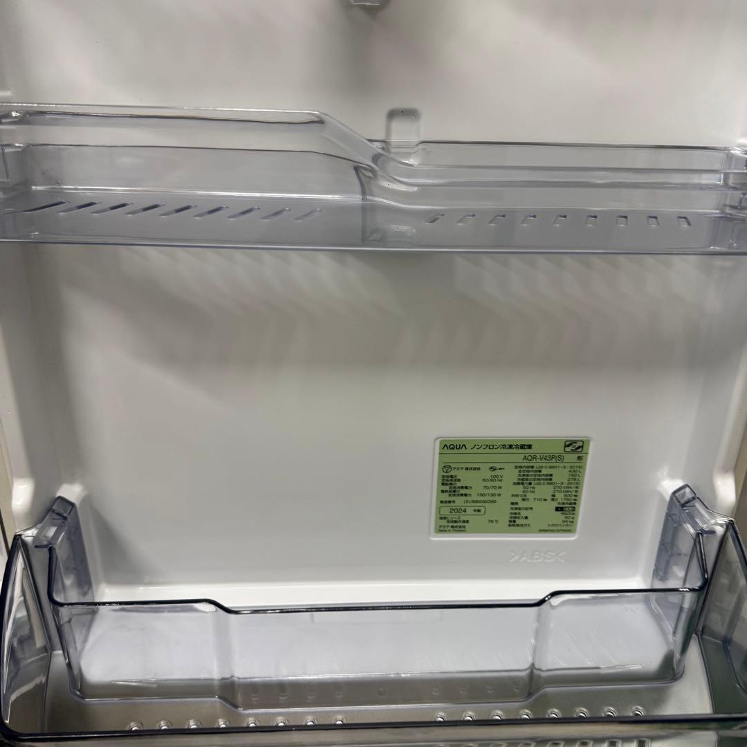 全国送料無料！AQUA 430L 4ドア冷蔵庫 10年保証付 24年製