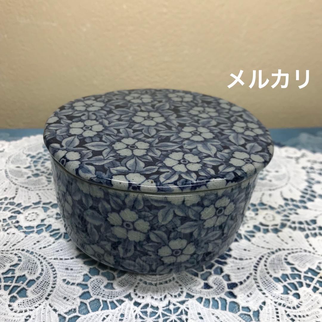 辻修窯　お花がいっぱいの蓋物　お櫃