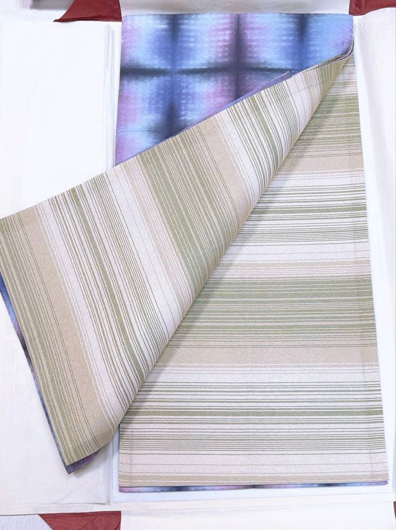 購入者　袋帯　正絹　板締め絞り　リバーシブル