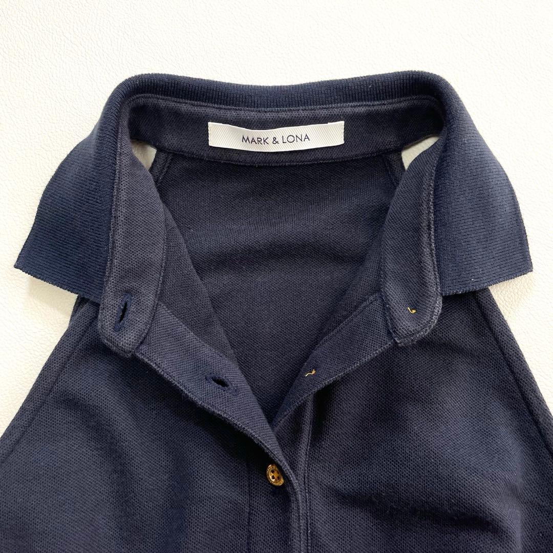 6167◆マークアンドロナ　ノースリーブワンピース　ベルト付き　ゴールド