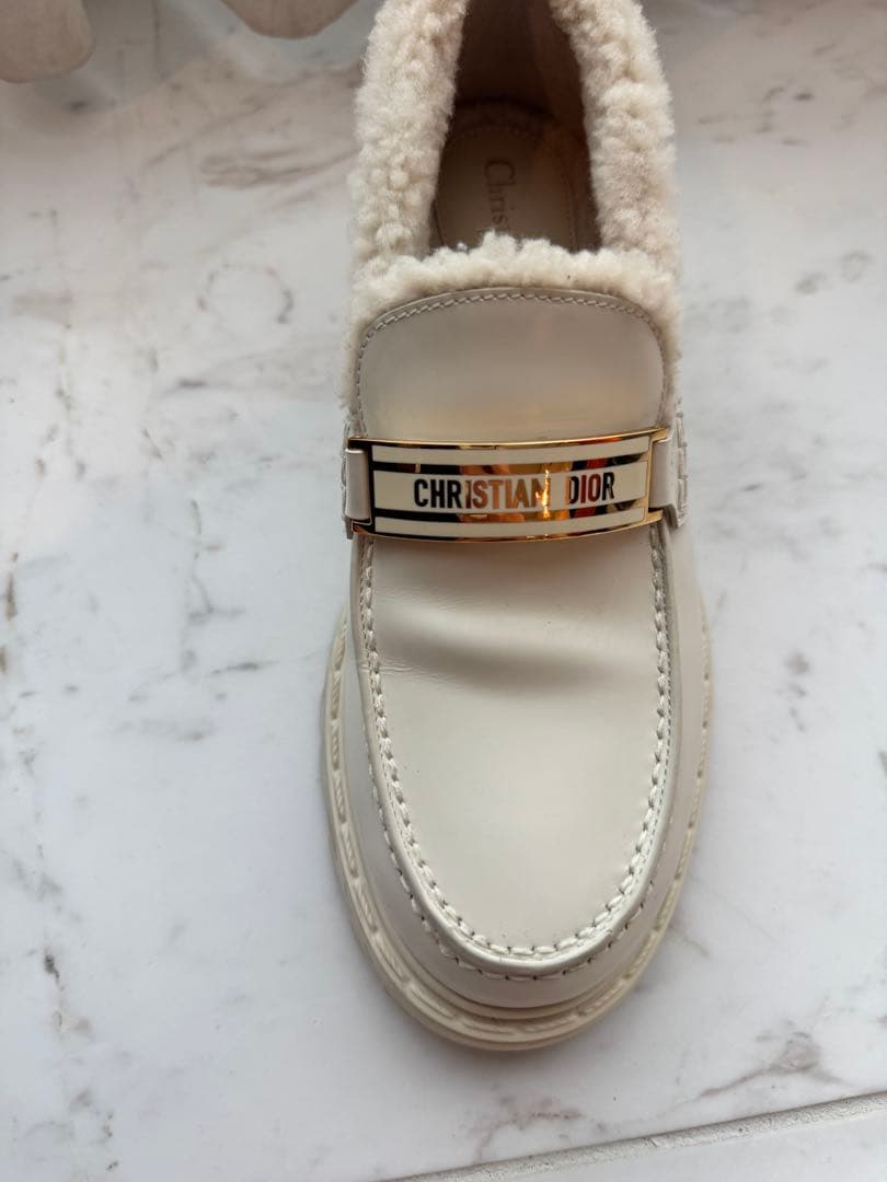 Dior クリスチャンディオール　ローファー　ボア　ロゴプレート 36 23cm