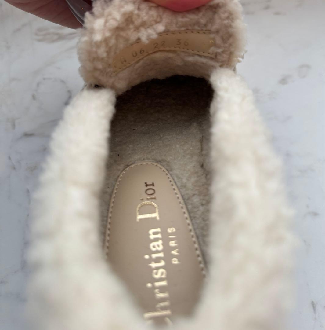 Dior クリスチャンディオール　ローファー　ボア　ロゴプレート 36 23cm