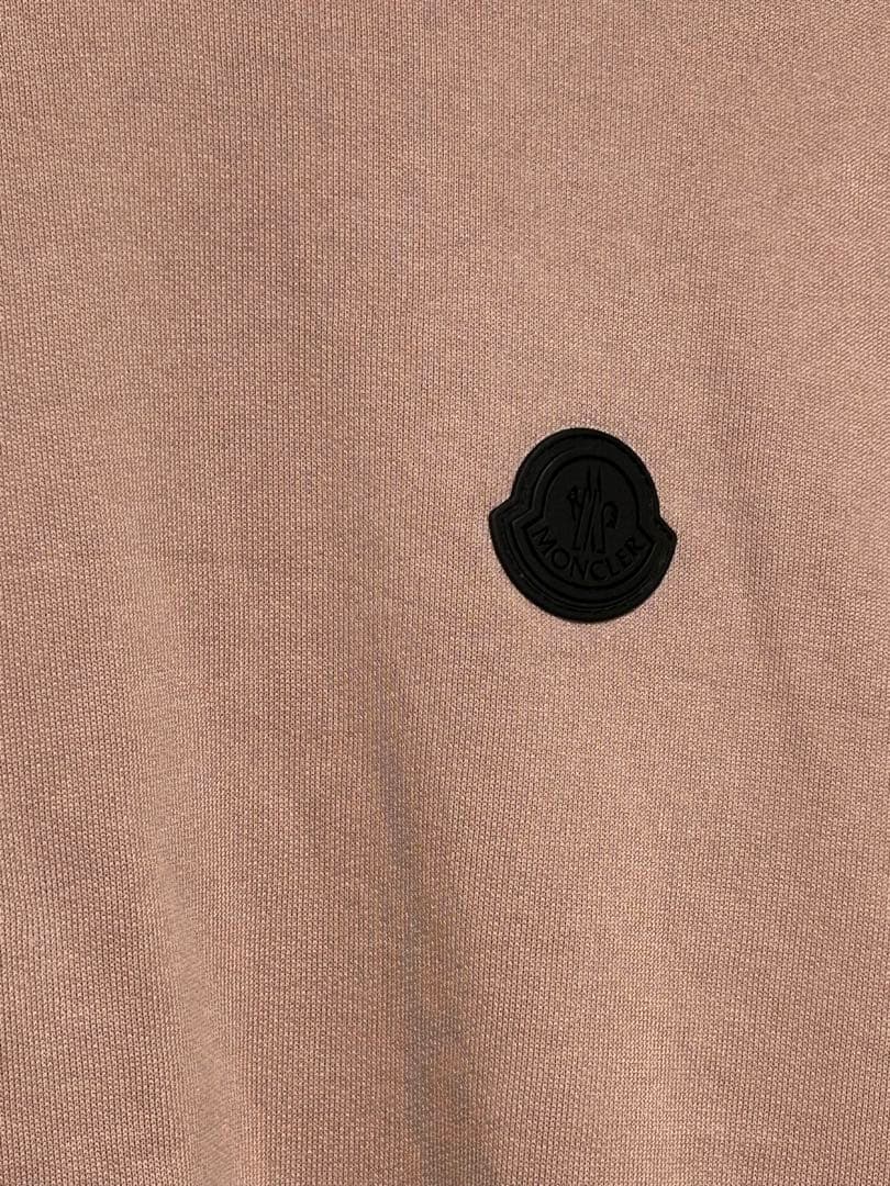 MONCLER スウェット シャツ トレーナー ピンク M ロゴ 黒 モンクレー