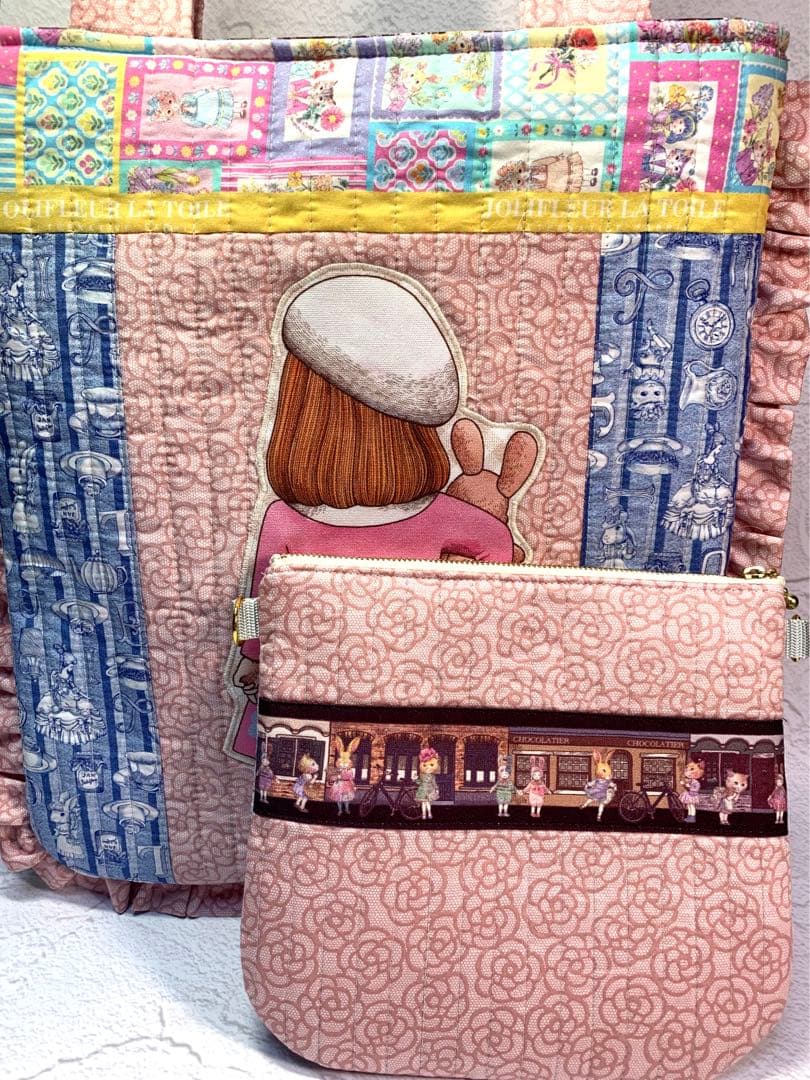 フリルバッグ ポーチ 2点セット ビッグコラコラ ジョリーフルール 女の子ピンク