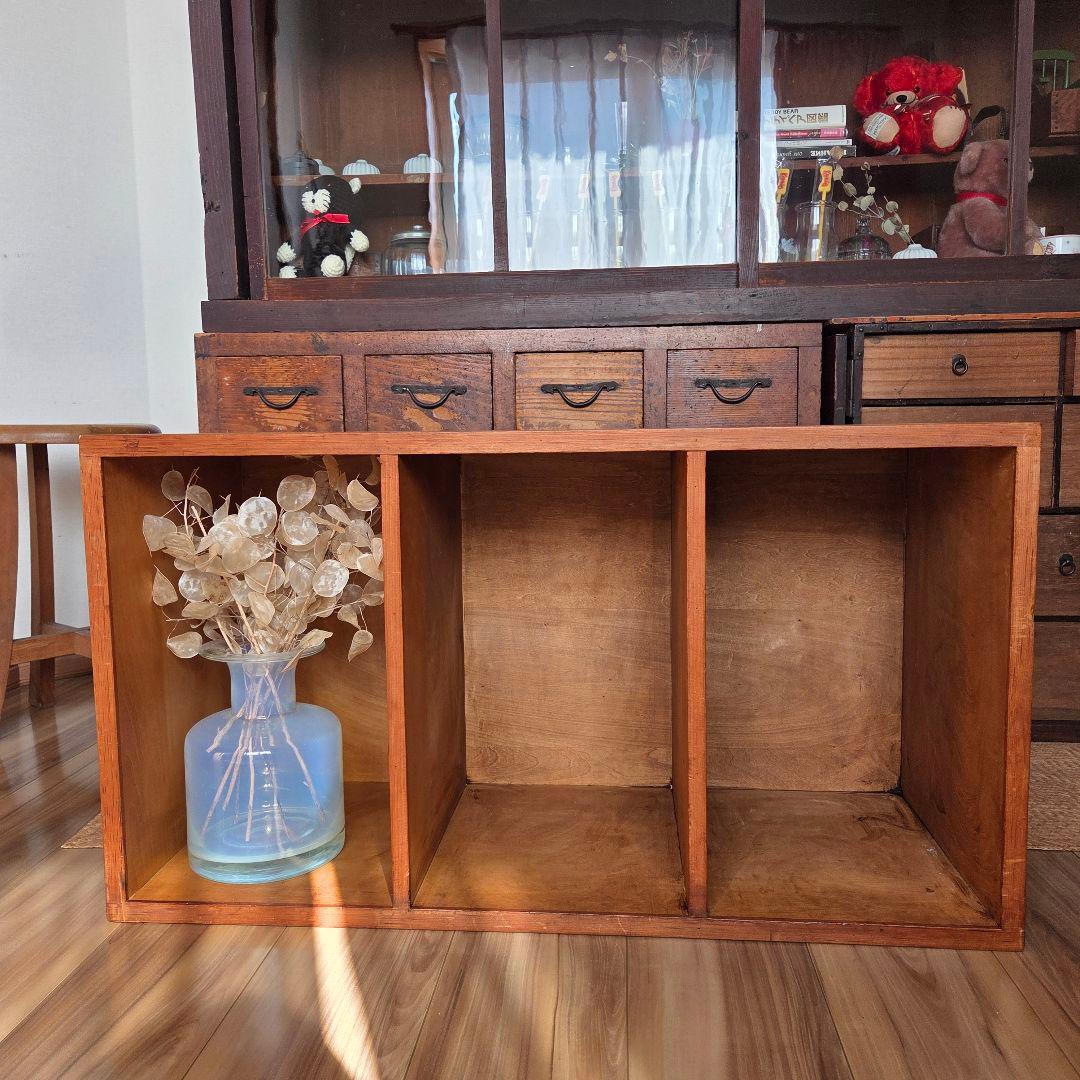 収納棚 木製 古家具 シェルフ 什器 収納箱 陳列棚 ディスプレイ ラック