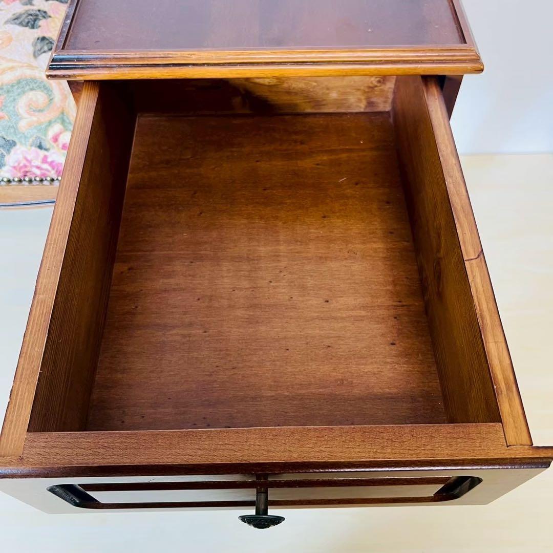 テレフォンベンチ テレフォンチェア 猫脚 猫足 サイドテーブル付き 椅子 木製