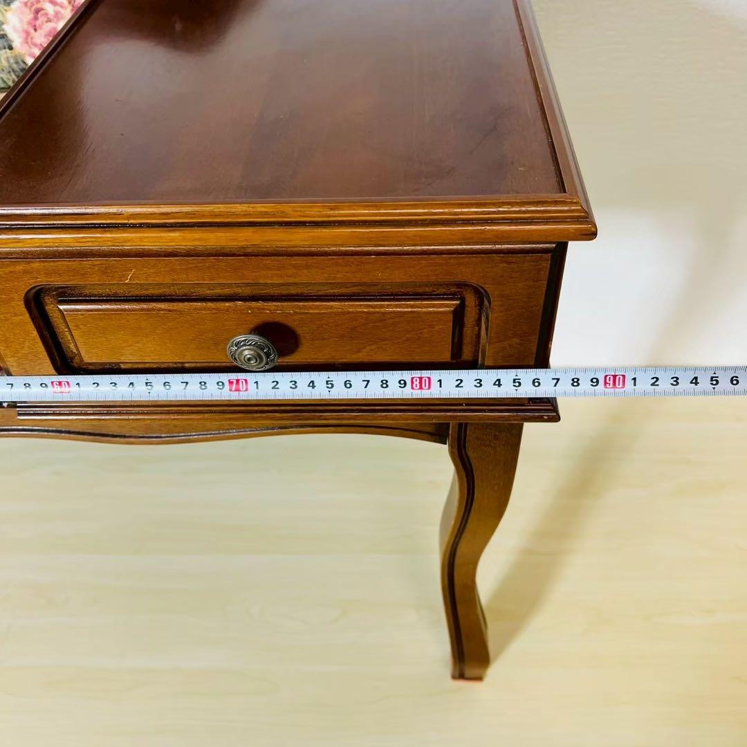 テレフォンベンチ テレフォンチェア 猫脚 猫足 サイドテーブル付き 椅子 木製