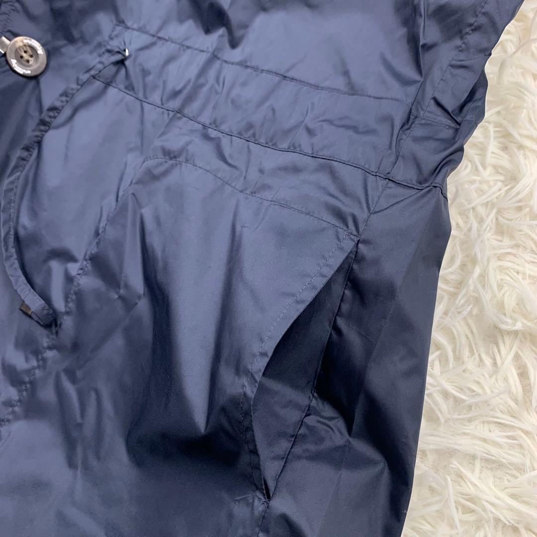 【極美品】アクアスキュータム　レインコート　比翼　ネイビー 収納袋付　チェック