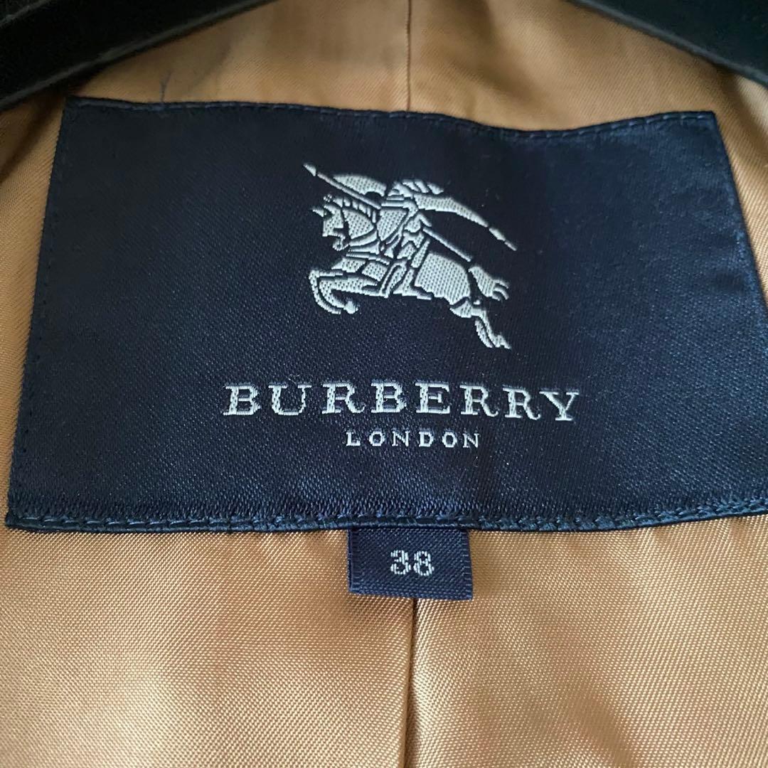 【美品✨】バーバリーロンドン カシミヤ混 ベルテッドコート ノバチェック 38