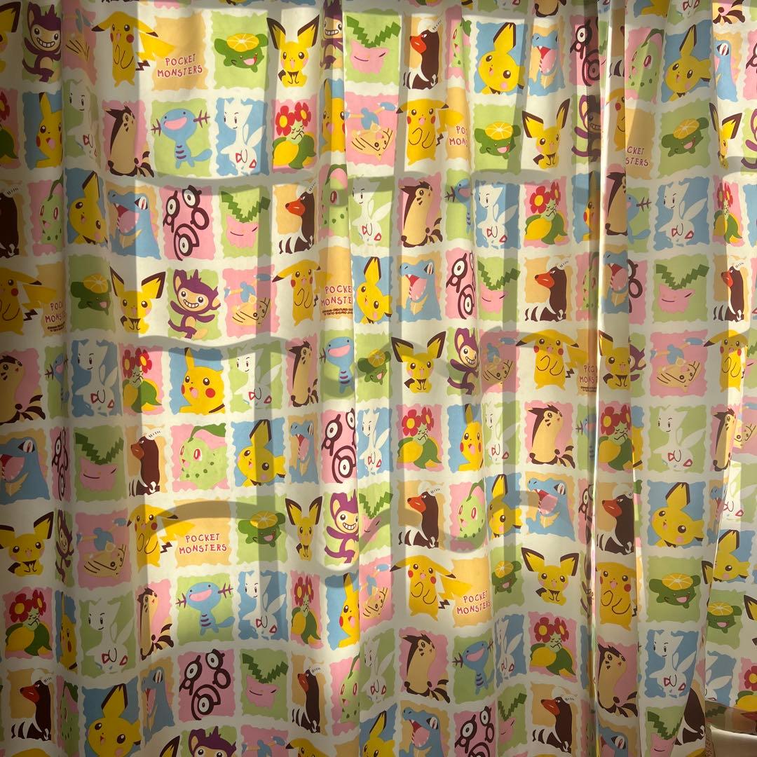 ポケットモンスター カーテン ピカチュウ ピチュー チコリータ