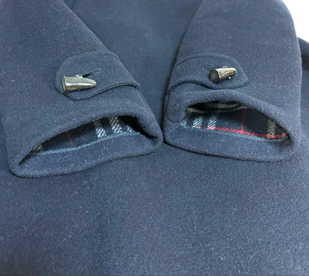 【美品】希少　3L Burberrysダッフルコート　ノバチェック　英国製　紺