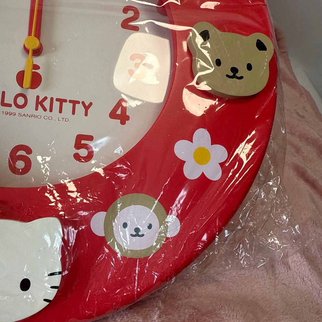 未使用【希少】ハローキティ 木製 壁掛け時計 1999年製