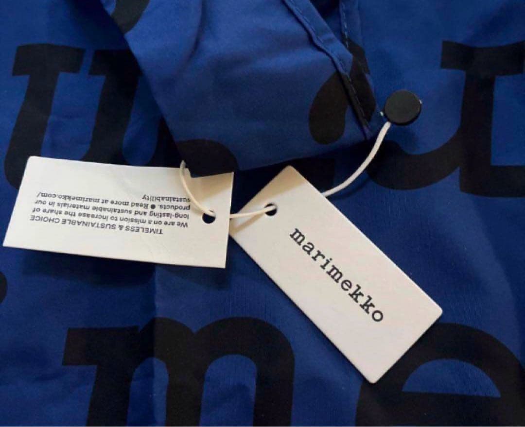 メ*0様 新品 廃盤色 マリメッコ エコバッグ ロゴ LOGO日本限定 ブルー