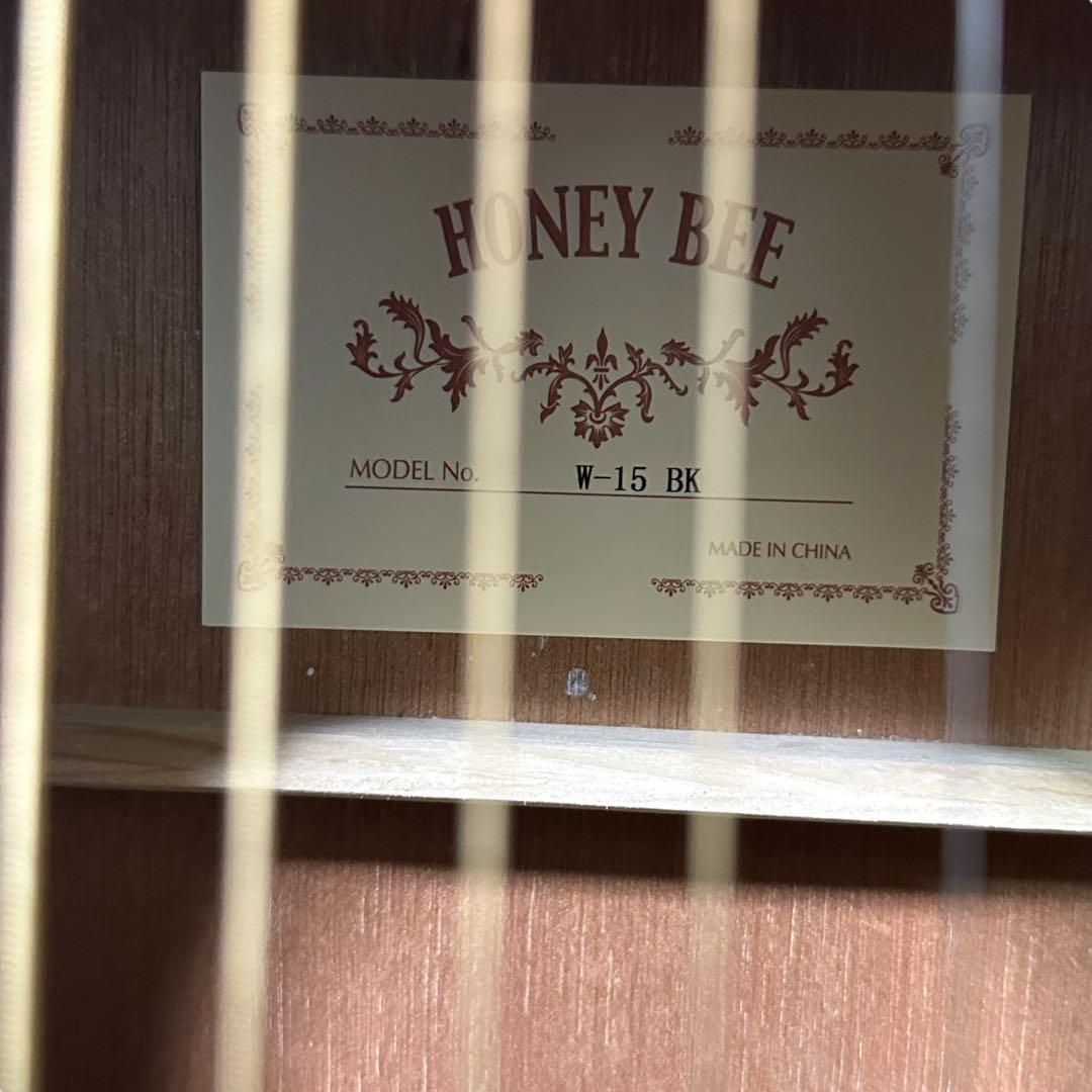 HONEY BEE W-15 BK ギター　ケース付き　黒