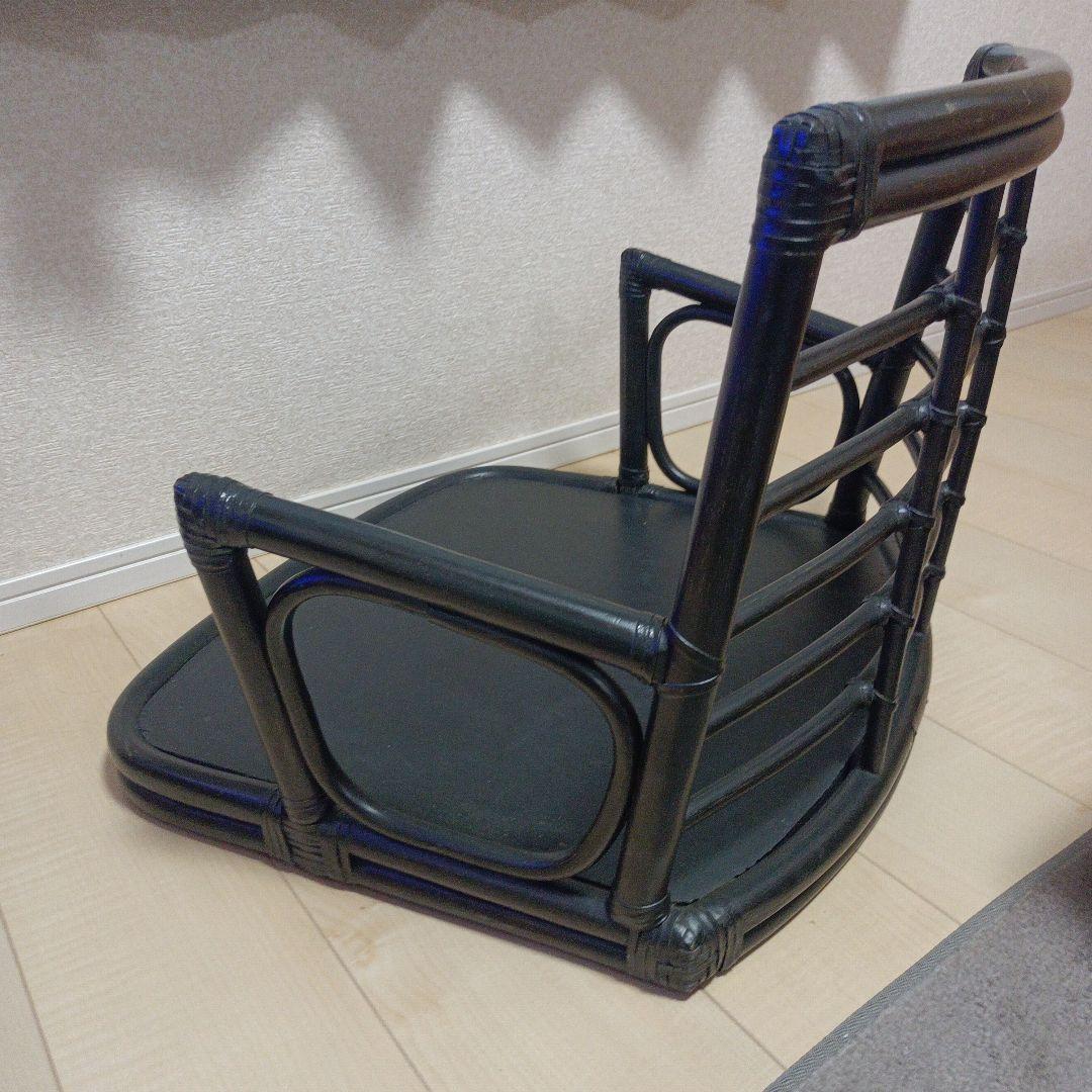 希少　レトロ　古道具　 籐 ラタン 座椅子 アームチェア 旅館