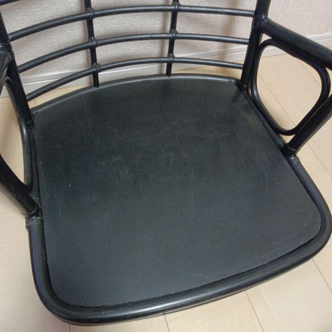 希少　レトロ　古道具　 籐 ラタン 座椅子 アームチェア 旅館