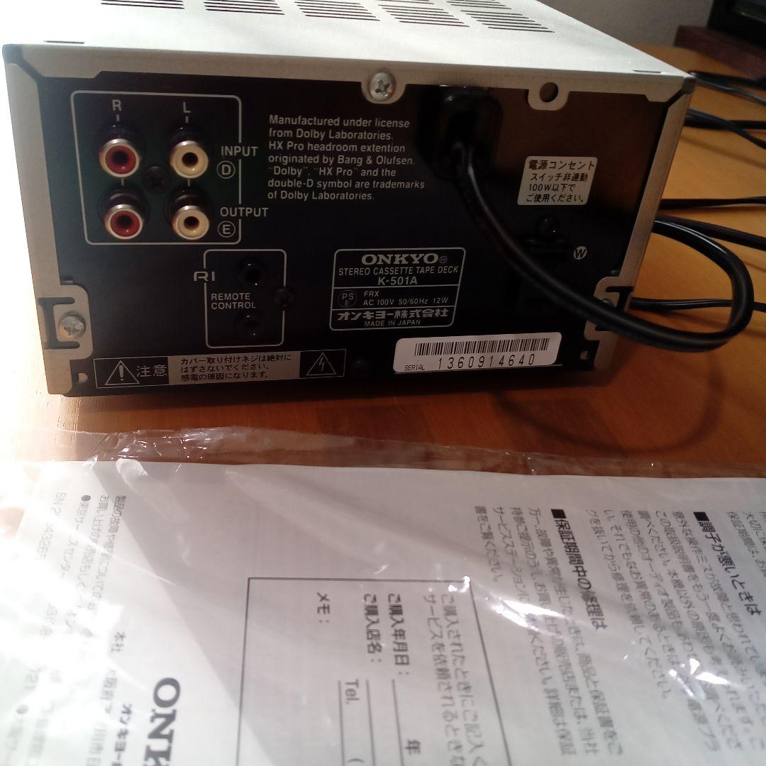 ONKYO K-501A カセットデッキ 録音再生ok INTEC メタル対応