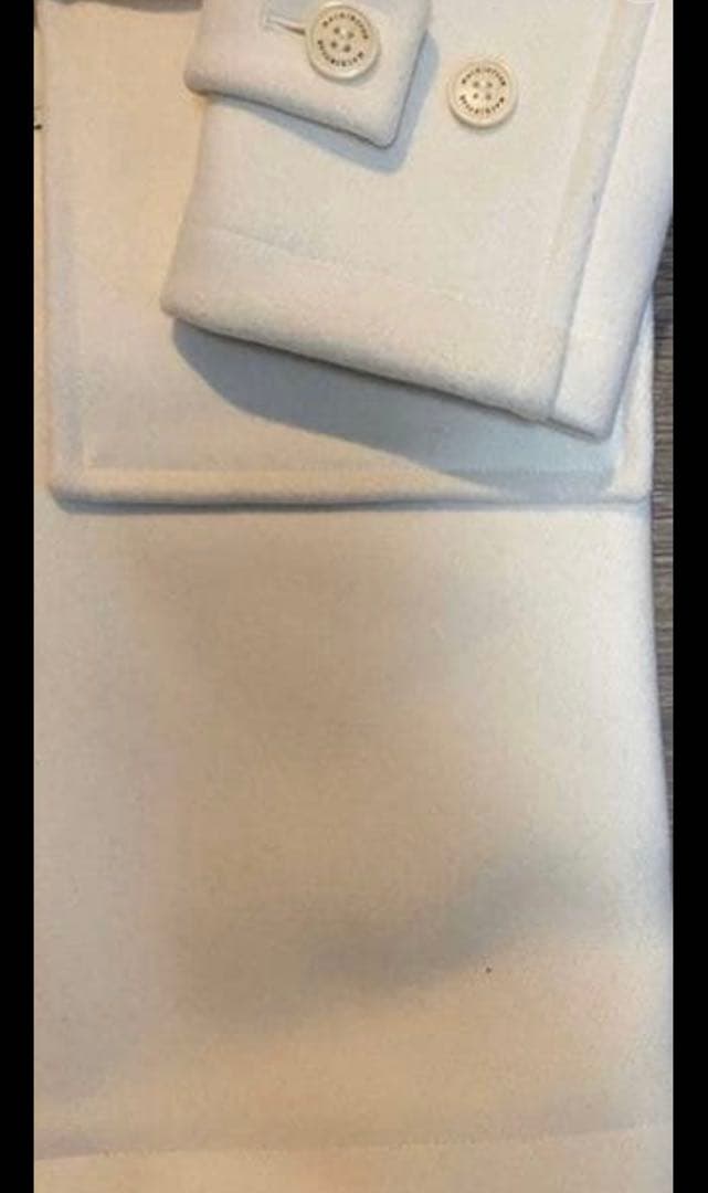 ホワイト ダッフルコート フード付き